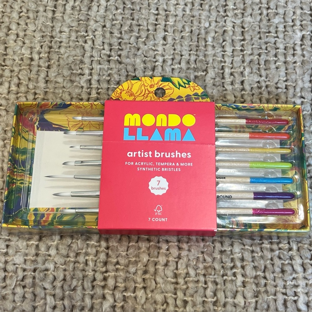 7pc Artist‎ Paintbrush Set - Mondo Llama